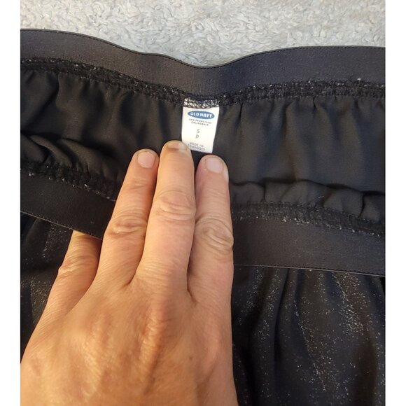Old Navy Pleated Black Skirt with Gold Shimmer - Picture 5 of 11